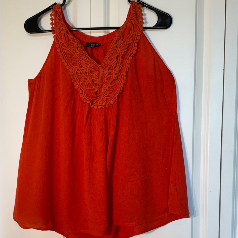 a.n.a Vibrant Orange Tank Top